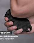 Silicone Body Scrubber Silver-Infused Dual-Sided 3-in-1 for Shower, Body Cleaning+Massage+Exfoliator Body Brush Buffer for Men and Women, Silicone Loofah, Non-Slip Handle (Black)