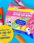 Mr. Bubble Moisturizing Kids Gentle Face and Hand Wipes, Travel Size Biodegradable Deep Cleaning Towelettes Made with Hydrating Aloe Vera and Chamomile (Pack of 12 Pouches, 15 Wipes Each)