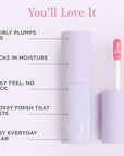Côte Beauty's Peptide Lip Shine in Lyla, Ultra Hydrating & Long-Lasting Coral Plumping Lip Gloss for Women with Hyaluronic Acid, Shea Butter & Jojoba Oil, Vegan & Cruelty-Free, 0.12 Fl Oz