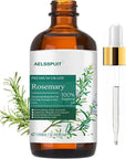 Rosemary Essential Oil for Hair Growth & Scalp Care - 3.38 Fl Oz (100ml) 100% Pure Organic Cold Pressed Oil in Glass Bottle - Aromatherapy Diffuser, Skin & Nail Treatment(Large, Rosemary)