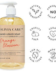 Olivia Care Antibacterial Hand Soap - Infused with Sage & Tea Tree Oil & Orange Blossom Fragrance, Cleansing, Germ-Fighting, Moisturizing Hand Wash for Kitchen & Bathroom - 18.5 fl oz