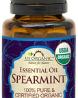 US Organic 100% Pure Spearmint Essential Oil - USDA Certified Organic, Steam Distilled - W/Euro droppers (More Size Variations Available) (15 ml / .5 fl oz)