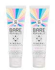Bare Republic Tinted Mineral Sunscreen SPF 30 Sunblock Face Lotion, Sheer and Non-Greasy Finish, 1.7 Fl Oz, 2 Pack