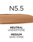 L'Oreal Paris True Match Super-Blendable Foundation, Medium Coverage Liquid Foundation Makeup, N5.5, Medium, 1 Fl Oz