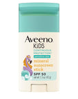 Aveeno Kids Continuous Protection Zinc Oxide Mineral Sunscreen Stick for Sensitive Skin, Face & Body Sunscreen Stick for Kids with Broad Spectrum SPF 50, Sweat- & Water-Resistant, 1.5 oz