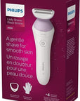 Philips Beauty Lady Electric Shaver Series 6000, Cordless with 4 Accessories, BRL136/00, White