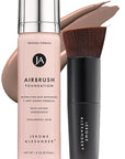 Jerome Alexander MagicMinerals AirBrush Foundation – 2 Piece Set with Airbrush Foundation and Kabuki Brush - Spray Makeup with Anti-aging Ingredients for Smooth Radiant Skin - Medium Dark