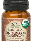 US Organic 100% Pure Sandalwood Essential Oil, USDA Certified Organic, Steam Distilled, Santalum Spicatum, Premium Quality, Woody Scent, Ideal for Diffuser, Massage & Skincare, from Australia (5 ml)