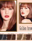 Brown Hair Dye Shampoo YIZHONG Light Golden Brown Hair Color For Gray Hair Coverage Permanent 3 in 1 For Women Men Easy Comb Dyeing Champu Para Canas( Golden Brown)