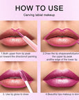 Kaely 2-in-1 Rose Metallic Lipstick and Lip Liner, Shimmer Liquid Metallic Lipsticks for Women, Glitter Lip Gloss Stain Long Lasting Waterproof Smudge Proof 24 Hour, Vegan Makeup, 15