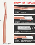 ZOMCHI Eyebrow Razor, Face Razors for Women&Men, Eyebrow Trimmer Shaper with Precision Cover,Facial Shaver with 6 Blades (Rose Gold)