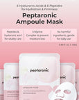 SNP Peptaronic Ampoule Sheet Mask | Peptide and Hyaluronic Acid Sheet Mask | Hydrating, Moisturizing, and Friming for Dry Skin Types | Korean Skin Care Facial Mask | 10 Sheets