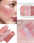 6-in-1 Cream & Powder Makeup Palette – Blush Highlighter & Eyeshadow, Matte & Shimmer Rose Nude Tones, Travel-Friendly Compact for Daily & Travel Use 02