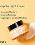 COSRX Full Fit Propolis Light Cream, 2.19 Fl.oz / 65ml, Propolis 64.5%, Hydrating Daily Day and Night Moisturiser, Korean Skin Care, Not Tested on Animals