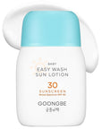 GOONGBE Baby Easy Wash Sun Lotion SPF 30 - Korean Moisturizing Zinc Oxide Mineral Sunscreen for Babies and Kids - Washes Off Easily - Vegan, Reef-Safe, Allergen-Free, 2.11 fl.oz.