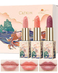CATKIN Lip Balm Color Tinted Changing Lipstick Ultra Hydrating Lip Moistrurizer Lip Care with Vitamin E Nourishing For Cracked & Dry Lips 0.12 oz 3pcs Gift Box (01+06+07)