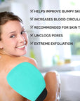 Valitic Exfoliating Glove Body Scrubber - Exfoliating Mitt Dead Skin Remover, Shower Face and Body Exfoliator - Korean Style Skin Scrubber Washcloth - Spray and Self Tan Remover, 1 Turquoise