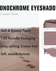 Taupe Matte Single Eyeshadow Makeup, Neutral Powde Eye Shadow for Older Women, Lavender Plum Mauve Matte Eyeshadow Palette Pigmented Waterproof Everyday Natural Eye Makeup, sombras para ojos 05
