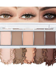 AMY'S DIARY Neutral Nude Brown Eyeshadow Palette Makeup, 5 Colors Cool-Toned Velvety Matte Finish, Nude Taupe Eye Shadows, for Brown Eyes Long Lasting Naturing-Looking (#01)