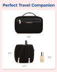 BAGSMART Toiletry Bag for Women, Travel Makeup Bag Organizer, Wide-open Make Up Bag Cosmetic Bags for Women for Travel Essentials Toiletries Accessories Bottles, Brushes, Black
