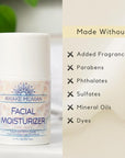 Natural Face Moisturizer for Dry Sensitive Skin - Organic Natural Face Cream - Facial Aloe & Green Tea Moisturizer Cruelty Free - Vegan Face Moisturizer for Women, Acne-Safe, Anti-Aging, No Fragrance