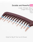 Big Hair Tools Extra Large Wide Tooth Comb for Thick, Curly, Wavy or Long Hair - Frizz-Free Detangling Shower Comb - Big Hair Comb and Microfiber Scrunchie
