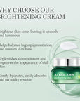 Aloderma Brightening Facial Cream - Made with 69% Organic Aloe Vera - Natural Skin Brightening Squalane & Niacinamide for Flawless Complexion, 1.7oz