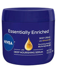 NIVEA Essentially Enriched Body Cream, Moisturizing Cream for Dry and Very Dry Skin, Enriched with Deep Nourishing Serum and Almond Oil 13.5 Oz Jar