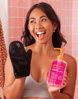 b.tan Best Clear Self Tanning Gel with Mitt Kit | Glow Your Own Way Bundle - Ultra Dark, Quick Express Tanner Gel for Face & Body with Applicator, Transfer-Proof, No Fake Tan Smell, 16 Fl Oz