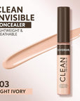Covergirl Clean Invisible Concealer, Lightweight, Hydrating, Vegan Formula, Ivory 103, 0.23oz