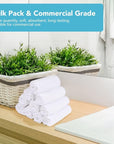 Orighty Wash Cloths Bulk Towels Set 200 Pack, Highly Absorbent and Soft Feel Microfiber Face Cloths, Multi-Purpose White Washcloths & Hand Towels for Bathroom, Hotel, Spa, and Gym, 12x12 Inch