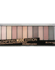 Rimmel London Magnif'Eyes Eyeshadow Palette, 12 Shades, Blendable Formula, Versatile, 001, Nude, 0.5oz