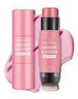 Cream Blush Stick with Brush,Waterproof Blush Makeup,Long Lasting Cherry Pink