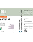 J MAC BOTANICALS, Organic Castor Oil Cold Pressed (Glass Bottle, 16 oz) pure unrefined, hexane free for face, skin, eyelashes, pack wraps, pads