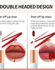 Matte Lip Stain Peel Off Lip Gloss& Lip Liner 2-in-1: One end defines lips with precision liner, the other peels off to reveal long-lasting, waterproof, smudge-proof, transfer-proof matte color.4#