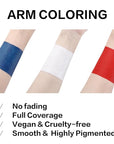 BADCOLOR 3PCS Blue White Red Face Body Paint Stick, Cream Blendable Eye Black for Softball Football Baseball Lacrosse American Flags, Professional Face Painting for Halloween SFX Independence Day