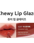 Chewy Lip Glaze, High Shine Lip Gloss, Korean Beauty (GZ07 Cinnamon Latte, 3.5 grams)