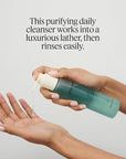 goop Beauty Daily Detox Foaming Cleanser | Hydrating Face Wash to Remove Makeup, Oil, & Dirt | Malachite, AHAs, & Glycerin | 5.2 fl oz