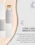 Blanc Cover Cream Stick,Korean Color-Changing Foundation Stick, Full Coverage Base Makeup, Dual-Ended with Detachable Brush for a Flawless Look (Ivory White)