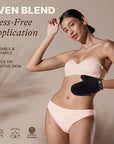 Self Tanning Mitt Applicator Set - 3 in 1 Ultra Soft Mitts, Exfoliating Glove, Face & Body Tanner Glove w/Thumb, for the Perfect Streak-Free Fake Tan, Velvety Soft Tanning Lotion Applicator, Reusable