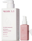 MEDIX Fragrance Free Firming Retinol Body Lotion + 3% Hyaluronic Acid Serum Booster 2pc Skin Care Set | Crepey Skin Care Treatment | Anti Aging Body Cream & Face Moisturizer For Crepe Skin & Dry Skin