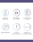 KISS imPRESS Falsies Long Lasting Self Adhesive Eyelashes, ‘Demi Wispy’, 5 Day Extended Wear, 24 Light Volume Lash Clusters (5,6,8,10,12, & 14mm), Precision Non-Stick Applicator