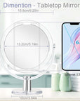 Vanity Makeup Mirror with Stand, 1X/15X Magnification Double Sided 360 Degree Swivel, Portable Table Desk Counter top Magnifying Mirror, Tabletop Bathroom Shaving Mirror, 6.25 Inch