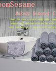 Makeup Remover Cloths for Face, Eye, Lips - Reusable Makeup Remover Pads Soft Microfiber Facial Cleansing Cloths 6 x 12 inch 12 Pack (Gray)