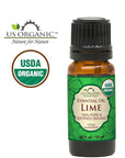 US Organic Lime Essential Oil - Certified Organic, Steam Distilled - W/Euro droppers (More Size Variations Available) (10 ml / .33 fl oz)