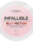 L'Oreal Paris Infallible Blur-fection Longwear Loose Setting Powder, Blurring Face Powder With Up to 24HRs of Wear, Brightening Deep Pink, 1 Kit