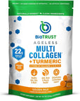 BioTrust Collagen Powder with Turmeric – 5 Types (I, II, III, V, X) – Turmeric Collagen Powder for Women & Men – Hydrolyzed Protein – Grass Fed Beef, Fish, Chicken, Eggshell Membrane (Golden Milk)