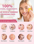 Turmeric Cleansing Pads 2 Pack,Kojic Acid and Turmeric Cleansing Pads for Face and Body Remove Excess Keratin 80 PCS
