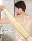 Exfoliating Natural Loofah Back Scrubber Loofah Sponge Back Scrubber for Shower, Deep Clean Your Back & Relax Your Body Bath Shower Scrubber for Men Women