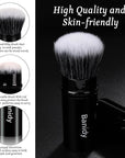 Makeup Brush Kabuki Face Brushes Retractable Travel Blush Kabuki Brush Portable Flawless for Foundation, Powder Blush, Bronzer, Buffing, Liquid, Cream, Cruelty Free with Cover